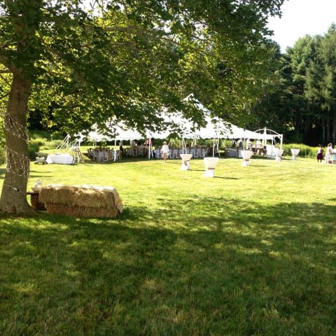 lawn wedding with tent | rustic wedding venue