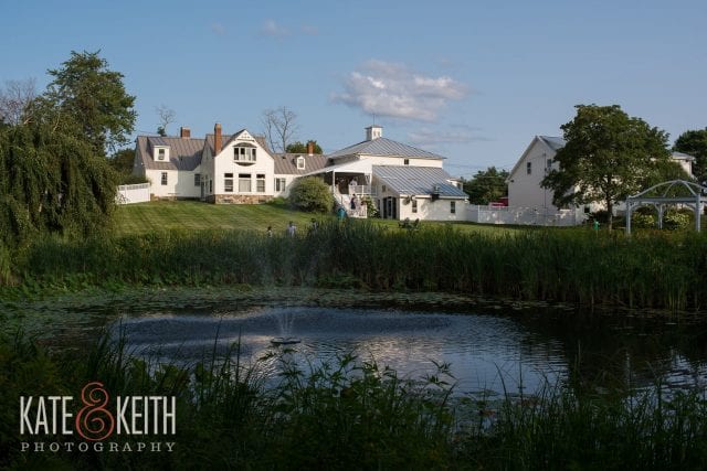 landscape view of barn and pond | barn to rent for events