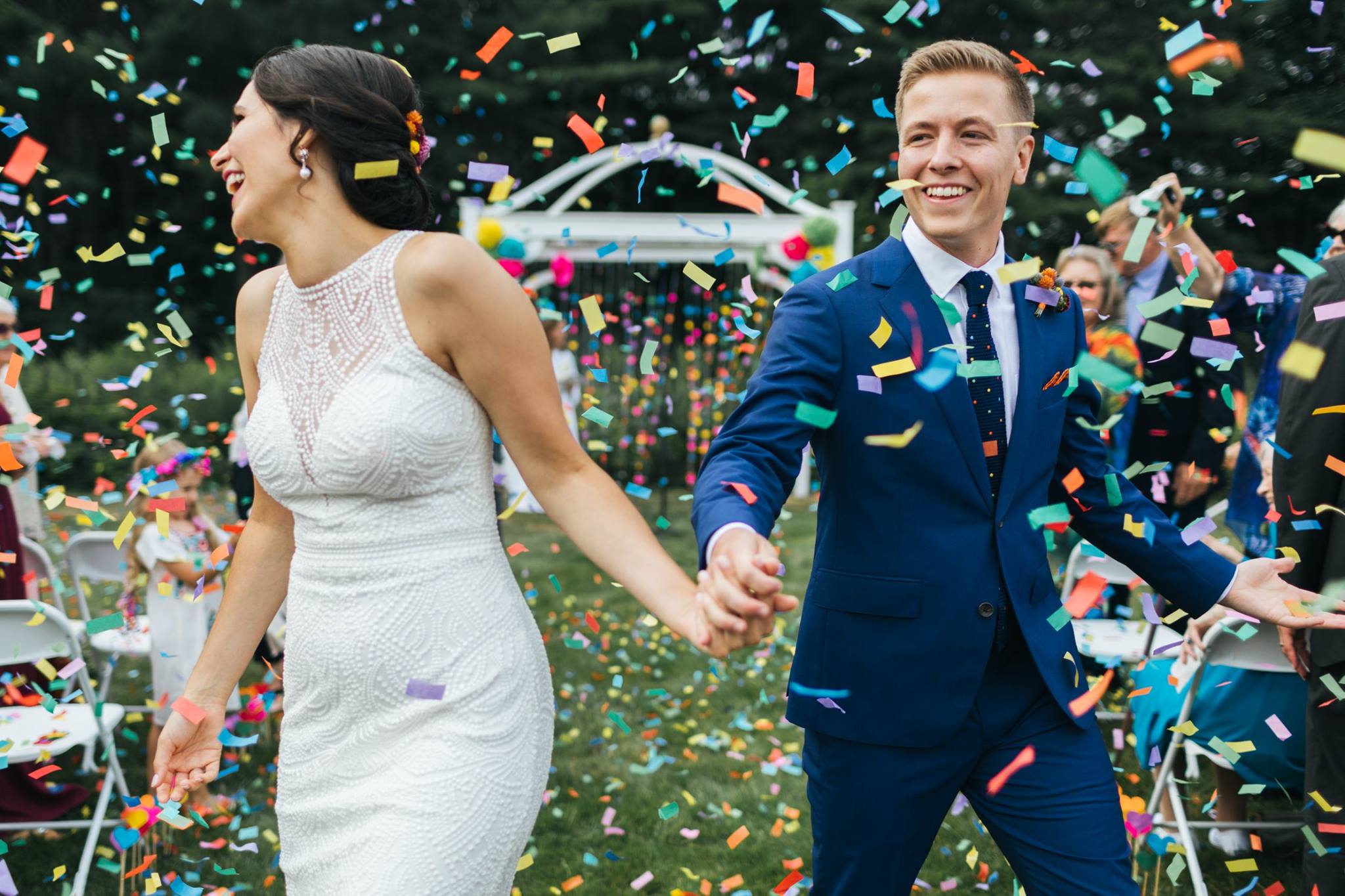 Wedding confetti at The 1812 Farm
